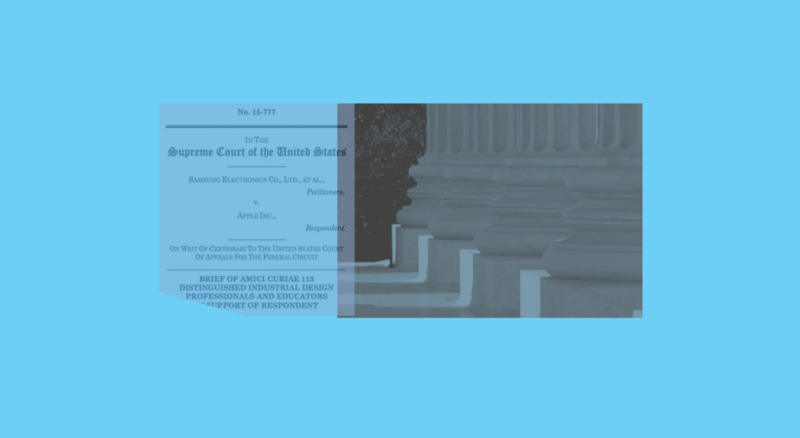 Cover page of legal document overlayed on image of base of columns from front of Supreme Court